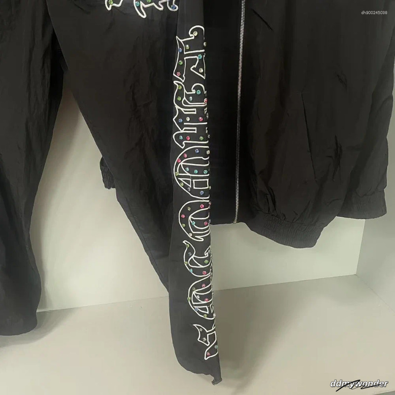Men's Casual Sweatpants: Rhinestone Embellished, Baggy Fit, Drawstring Waist - Ideal For Streetwear And Sport ddmywonder ddmywonder ddmywonder