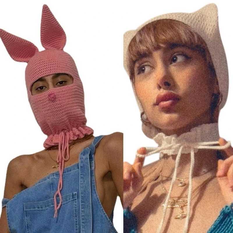 Women Knitted Cs Cosplay Party Hat AntiStatic Rabbit Ears Hat Party SuppliesXJ250910