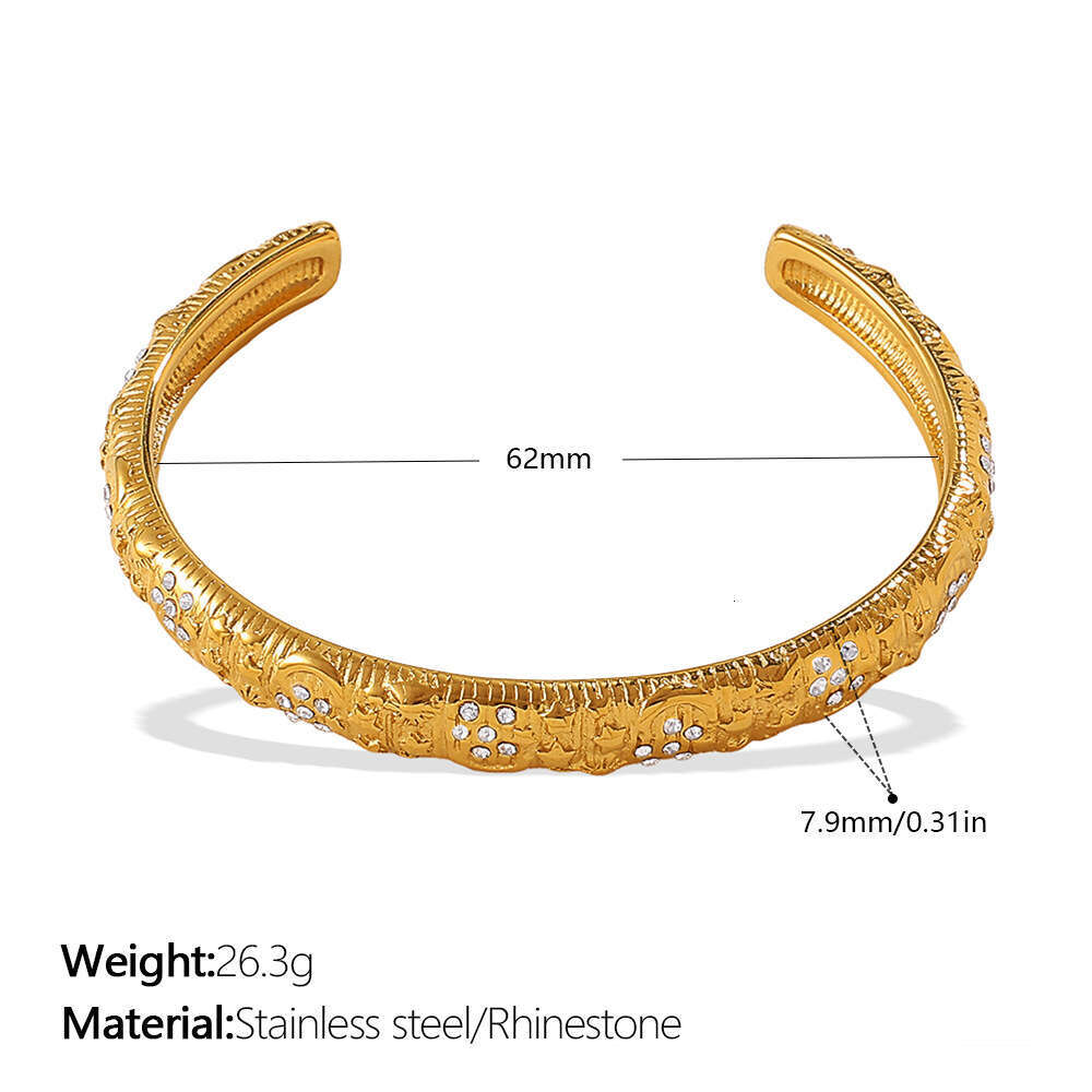 Fashion Bracelet High-End Hollow Stainless Steel Gold-Plated Light Jewelry Niche Personality
