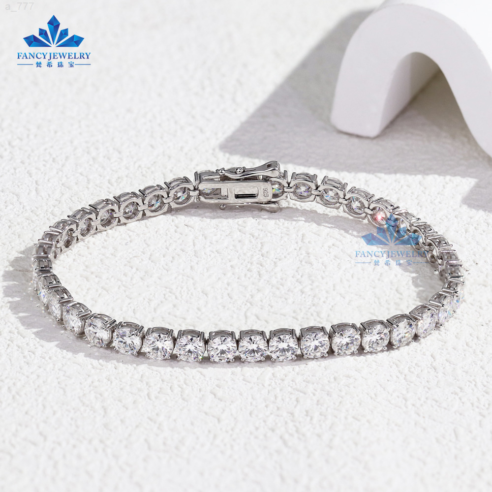 925 Silver D VVS Moissanite Tennis Bracelet for Women Various Sizes 2mm65mm Gold Plated Bracelet Bangle for Gift or Wedding
