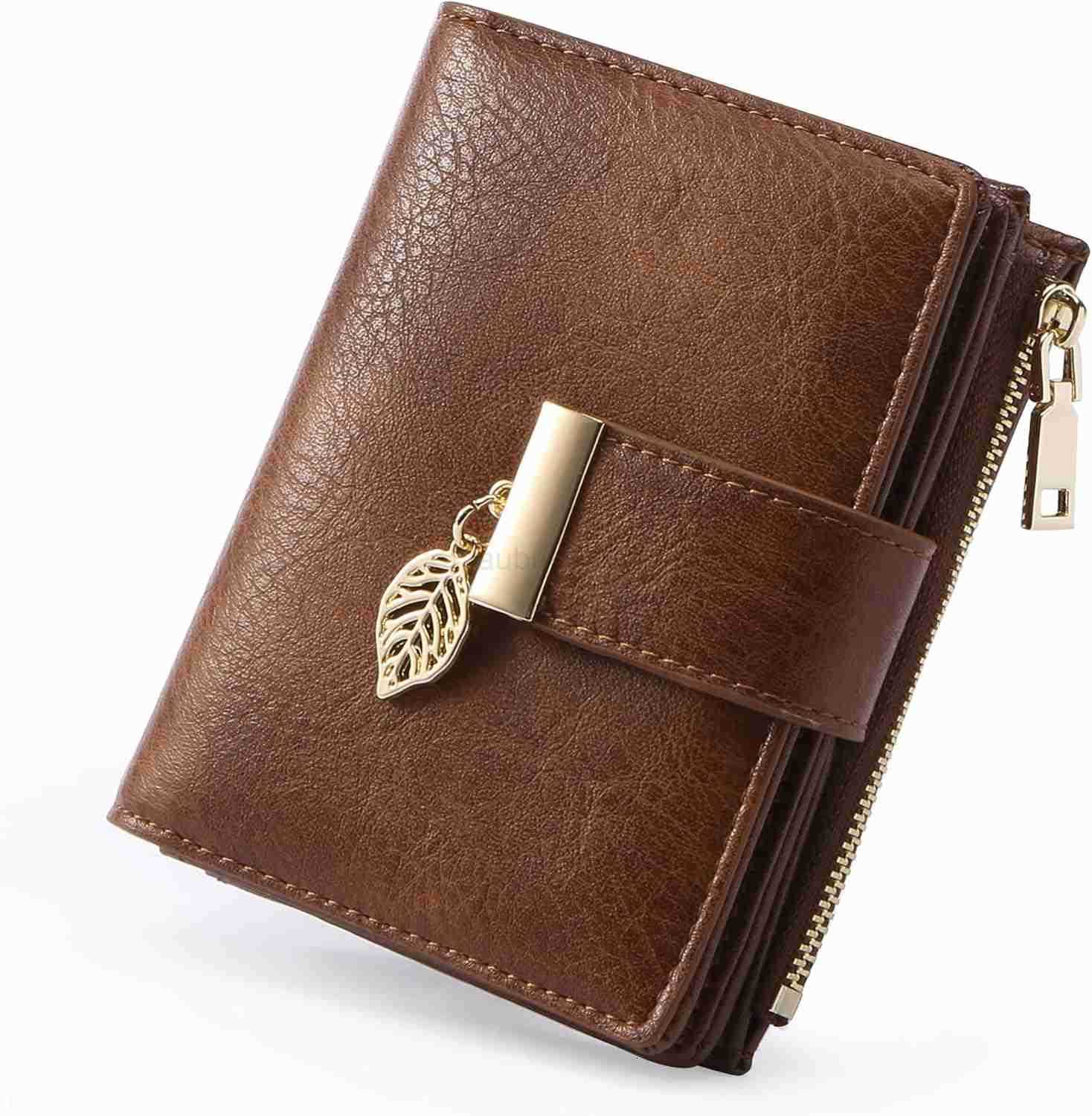 Small Wallet Women RFID Blocking Leather Bifold Wallet CARD Holder for Women Ladies Compact Wallet Mini Purse With Zipper PocketZ250910