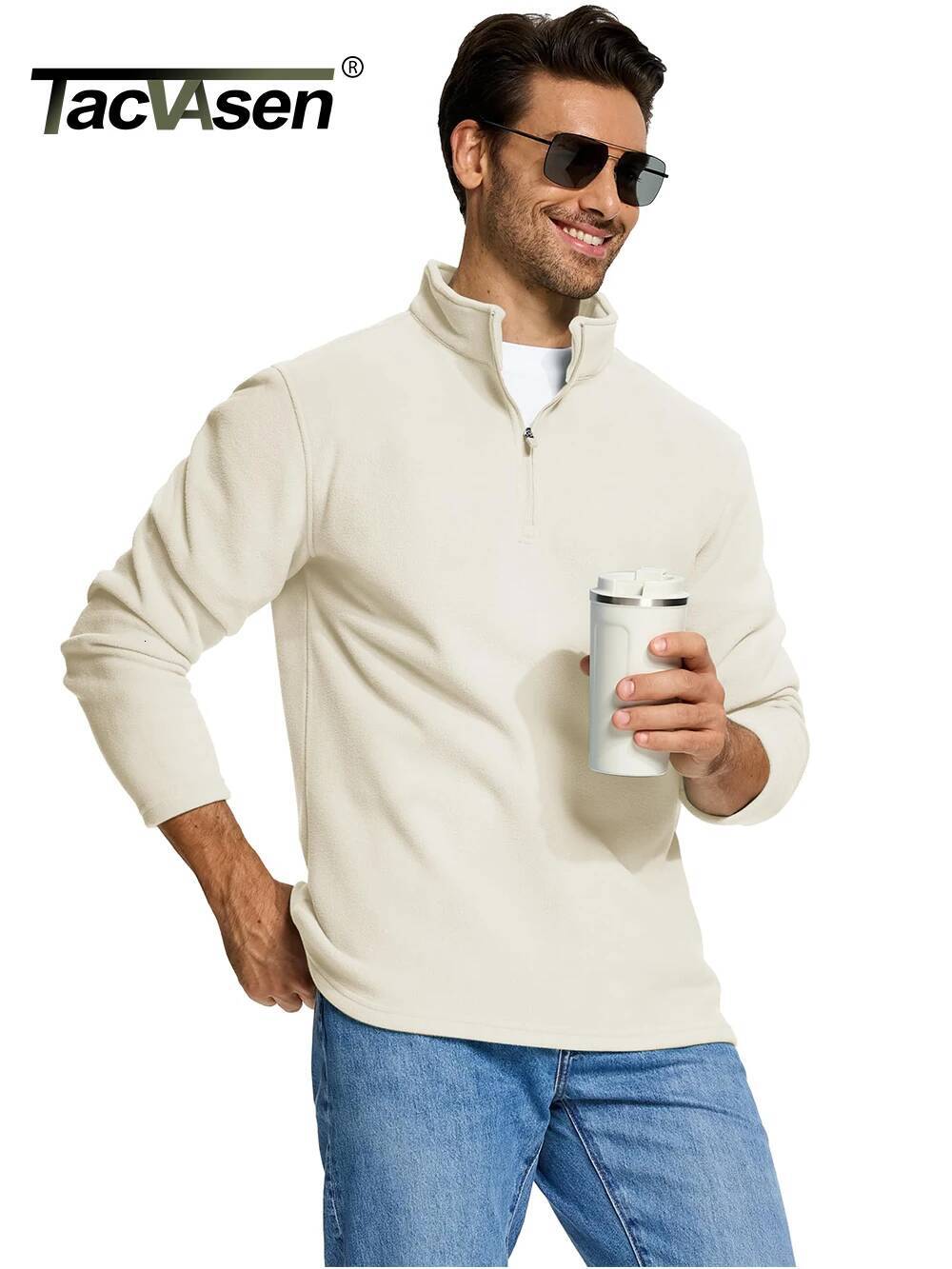 TACVASEN Quarter-Zip Pullover Tops Mens Turtleneck Fleece Sweatshirts Casual Warm Sweater Athletic Running Sports Hoodie Shirts dongdumaoyi
