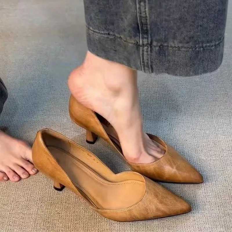 Fashion High Heels Spring New Pointed Head Shallow Mouth Set Foot Soft Sole Antislip Wearresistant Single Shoes W250910