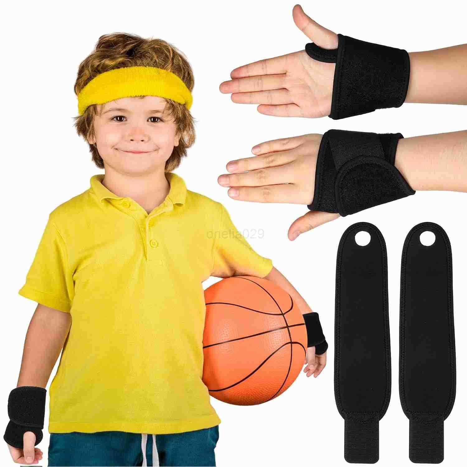 2 Pcs Wrist Brace for Kids Youth Carpal Tunnel Black Profession Wrist Brace Night Support with Adjustable Compression Straps for Children Sports Sleep