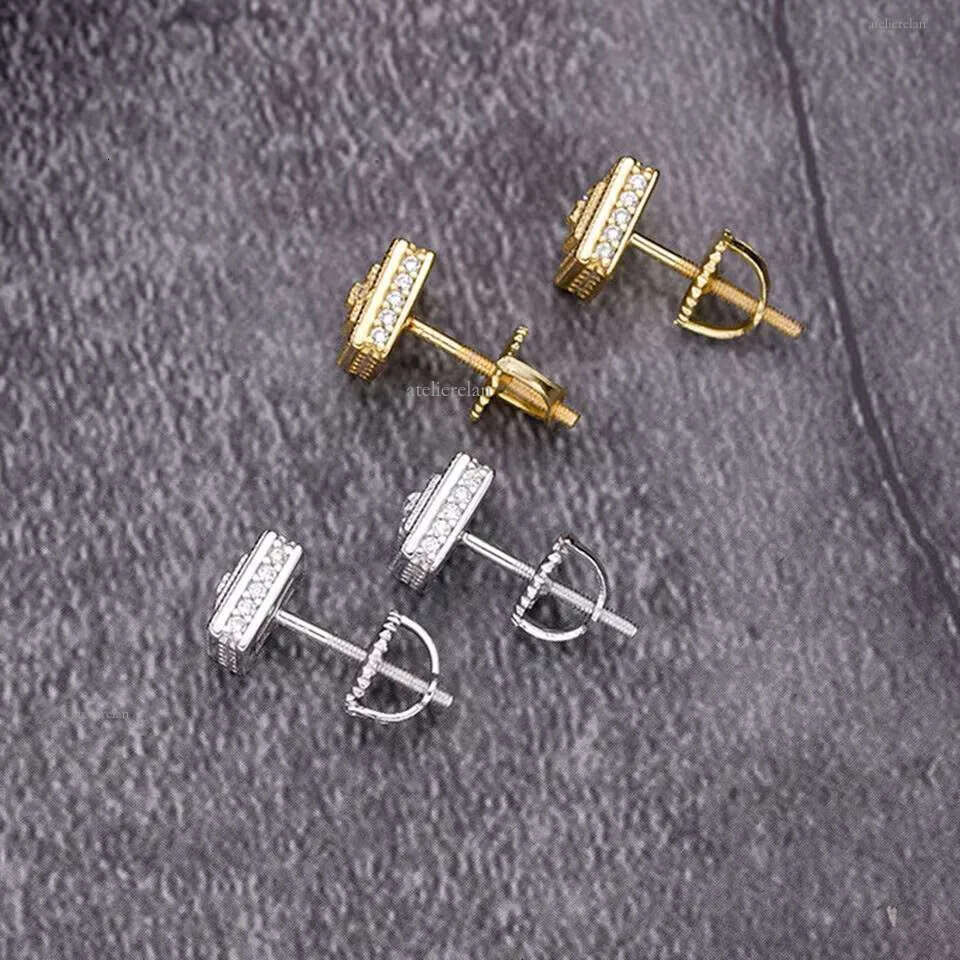 High Quality Custom Moissanite Earing Sterling Sier Jewelry Zircon Gold Plated Stud Earrings for Men