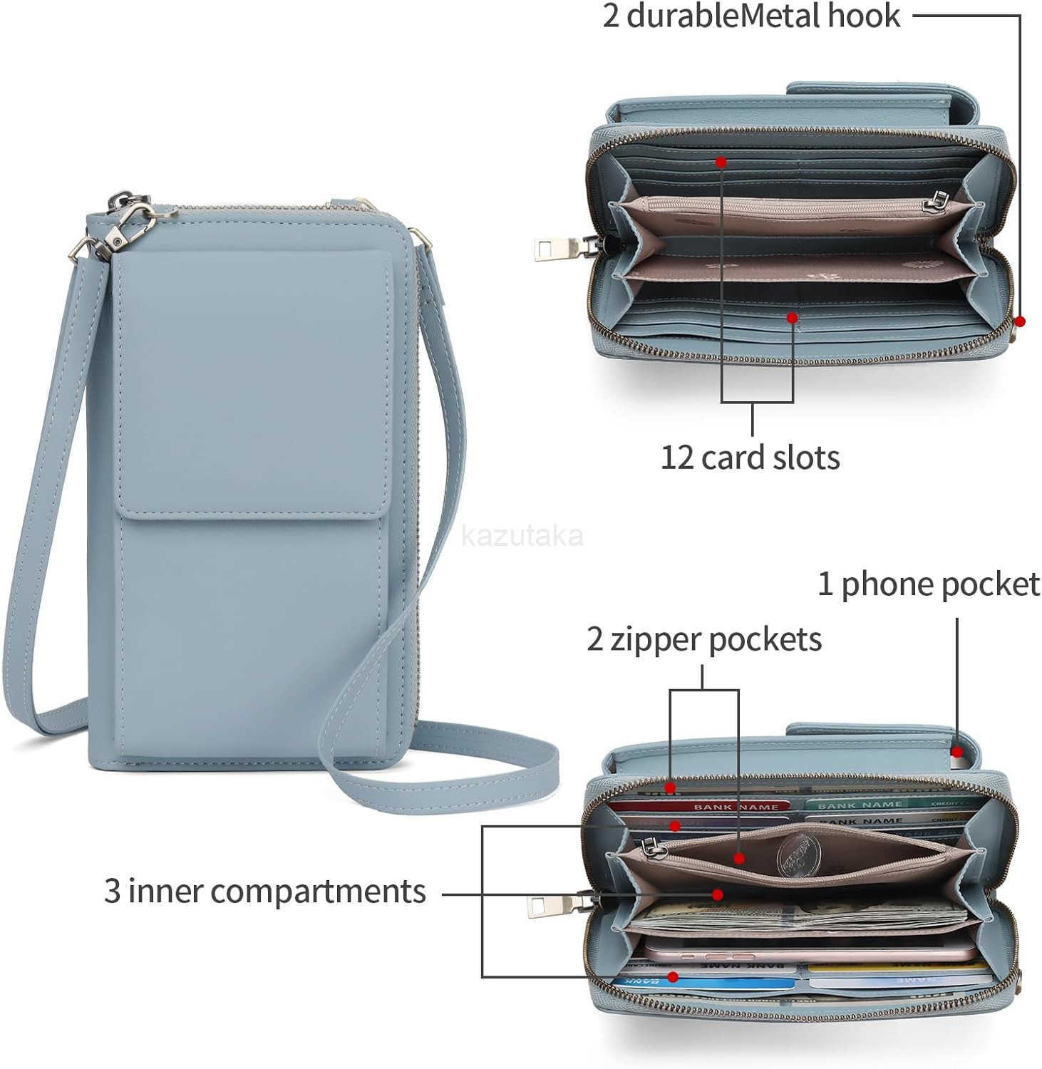 Small Crossbody Cell Phone Purse for Women Leather Cellphone Bags Wallet Purses with Multi Card Slots Z250910