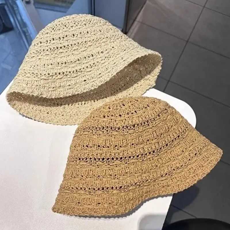 Wen Bucket Hat Summer Hollow Out Thin Breathab Sun Hat Fa Beach Panama Fold Outdoor Casual Japanese Fishierman G250910