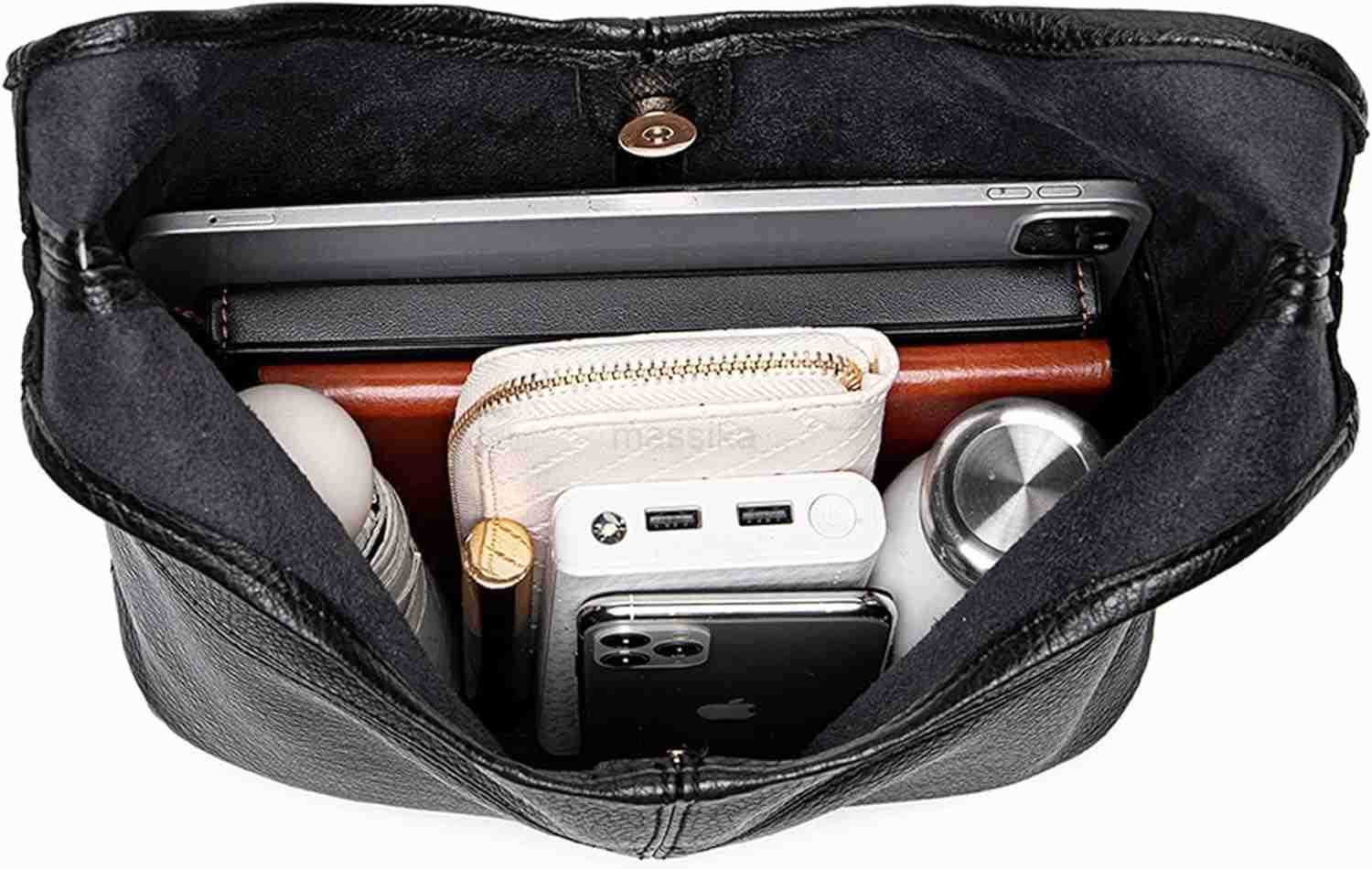 Hobo Bag Purse for Women Ultra Soft Foldable Shoulder Slouchy Handbags with Cosmetic bag M250910