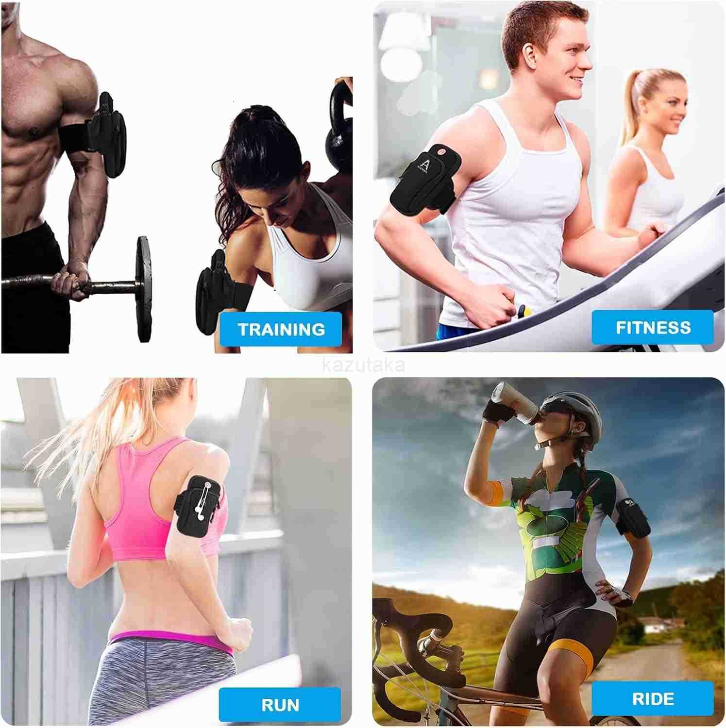 Sports ARMband Running Gym Universal Smartphone ARM Bag with Earphone Hole Multifunctional Pockets foriPhone 15 14 13 12 11 Pro Max Xs Xr X 8 Plus SE 