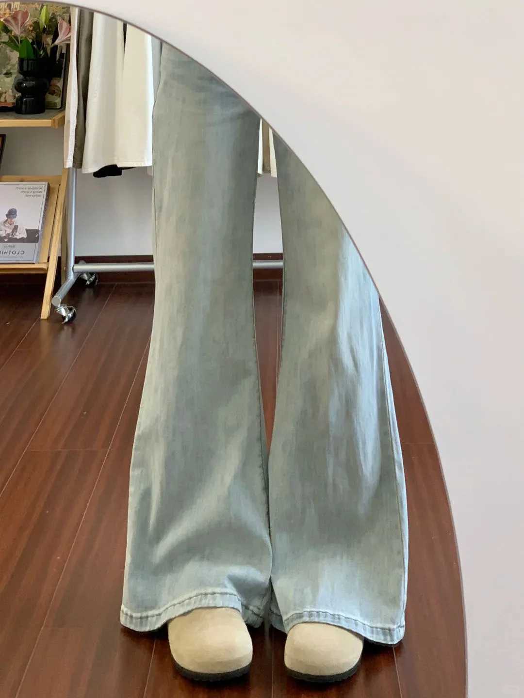 Botvotee Retro Classic American Vintage Denim Jeans for Women High Waisted Straight 1950s1960s Inspired Jeans Light Blue Pants Z250910