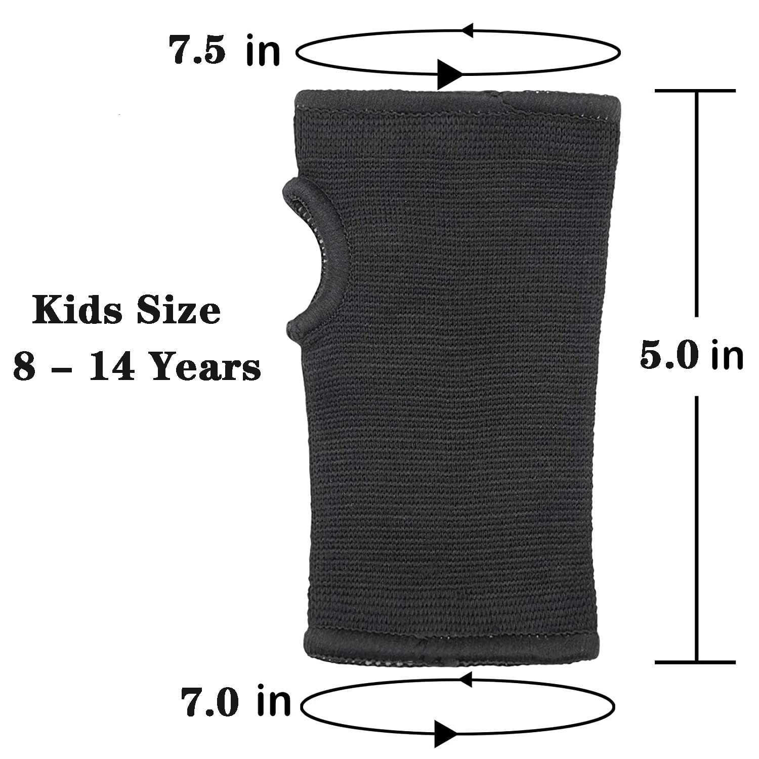 Hand Wrap Knitted Palm Sleeve Wrist Brace Hand Protection Support for 814 Years 1 Pair Black W250910