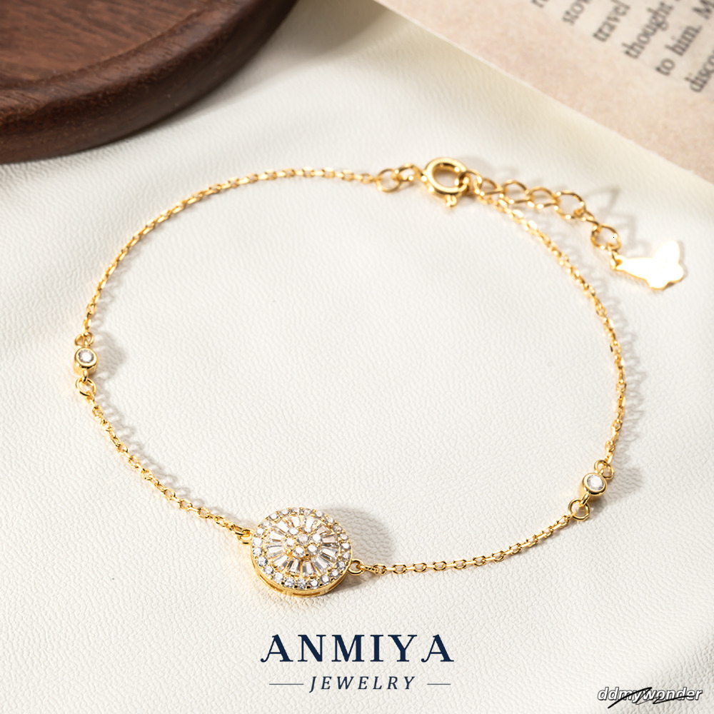 Premium Sterling Sier Clover Bracelet With Geometric Round Design And Sparkling Zircon Inlay For Jewelry Gift