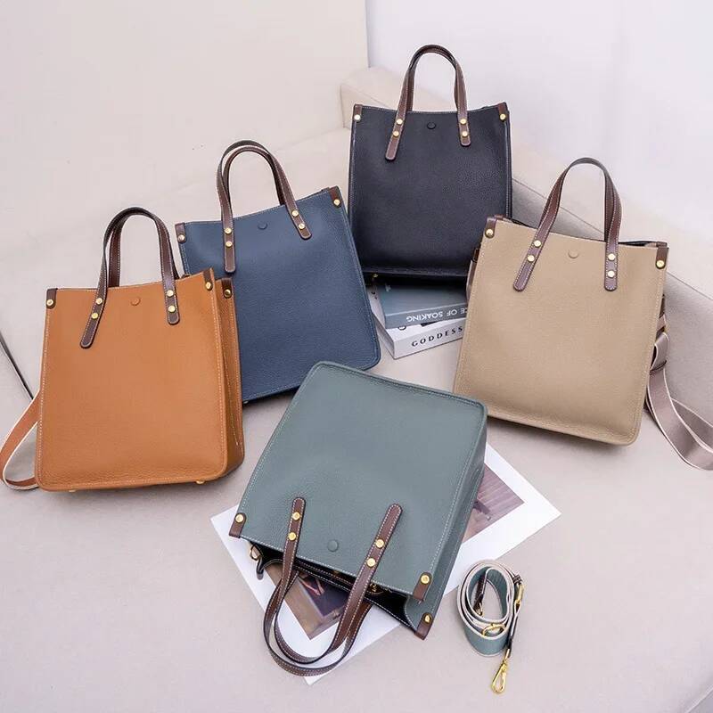 Women Retro Cow Genuine Leather Shoulder Bag Female Designer Handbag Lady Cowhide Commuting Large Capacity Crossbody Bags high-quality