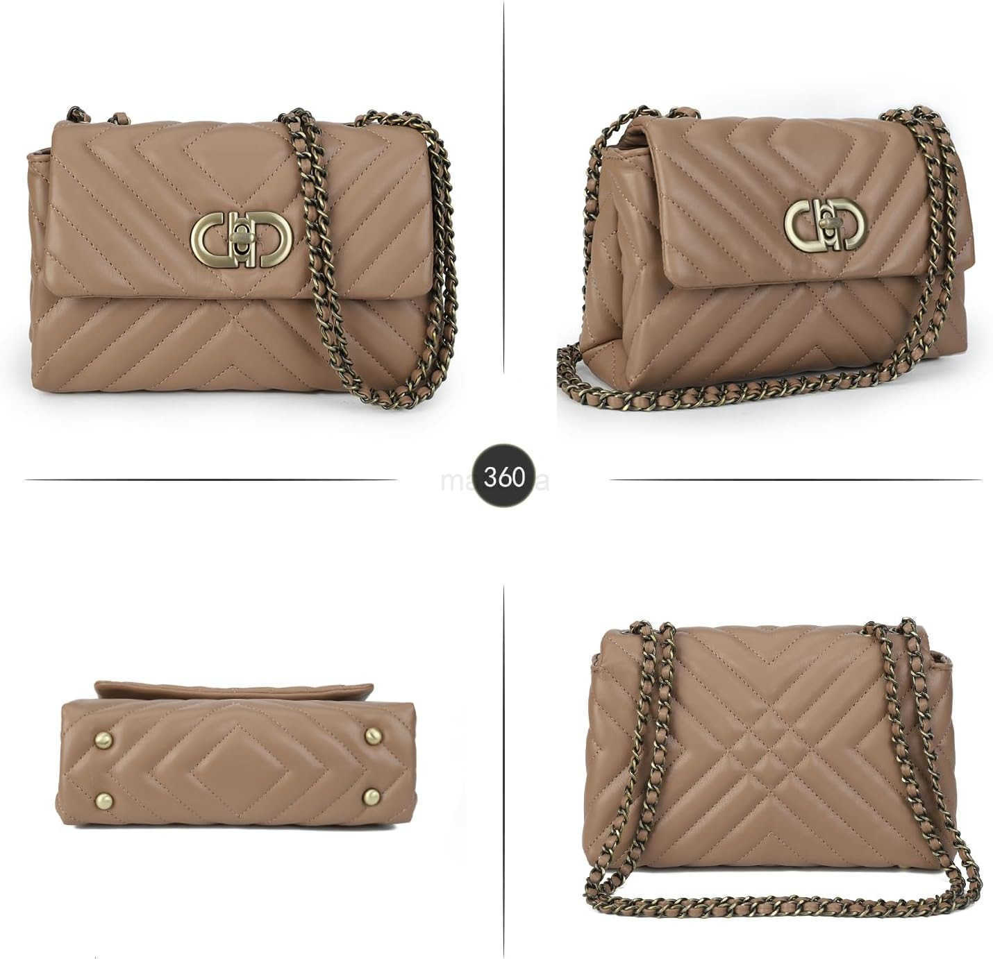 Small Quilted Crossbody Bag for Women Trendy Designer Shoulder Purse and Handbags with Chain Strap M250910