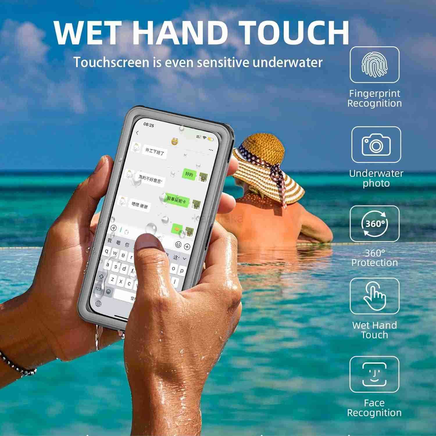 Waterproof Phone Case Underwater Phone Case for Snorkeling Universal IPX8 Diving Case with Lanyard Up to 69 for Phone 1615141312 Pro Max S25S24S23S22G