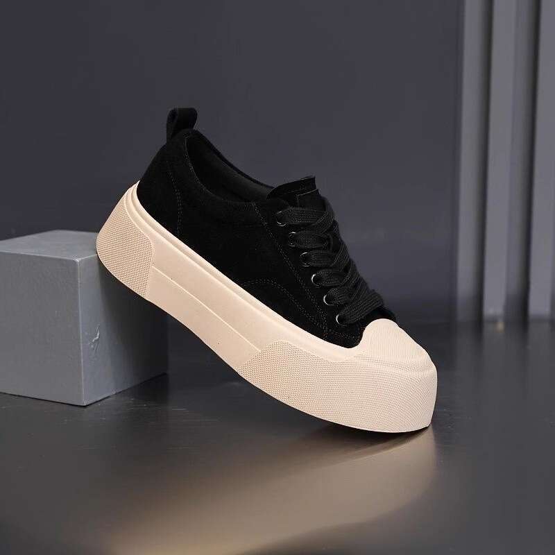 Women's Sneakers 2025 Spring and Autumn New Versatile Niche Platform Height Increasing Thick Sole Casual Sports Single Shoes