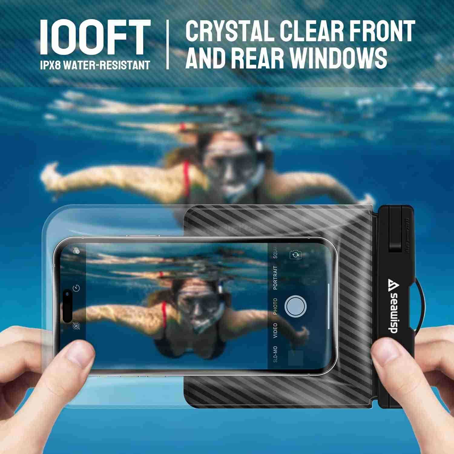 Universal Waterproof Phone Pouch Double Space IPX8 Dry Bag with Lanyard for iPhone 16 15 14 13 12 Pro Max XS XR X S25 S24 S23 Ultra Fit All Phones Up 