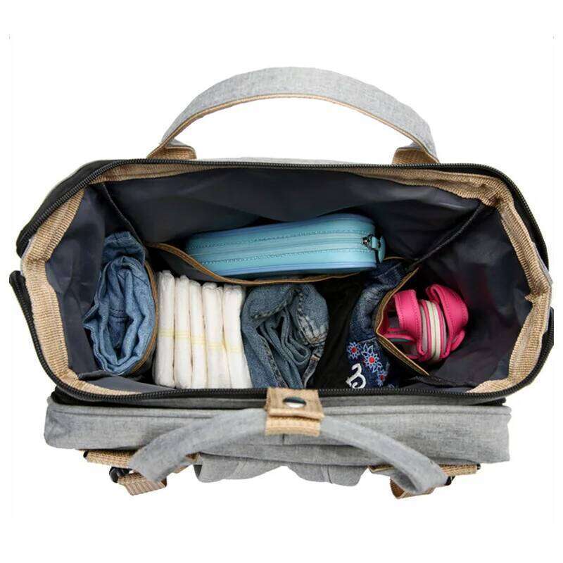 Foldable Bed Mommy Large Capacity Multi-Functional Backpack Lightweight Nappy Milk Bottle Diaper Bags Fashion Maternity Bag