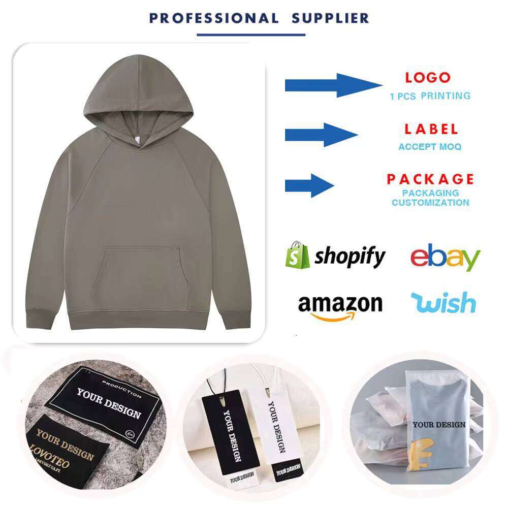 New Arrival High-Quality 100% Cotton French Terry 330gsm Heavyweight Oversized Pullover Hoodie