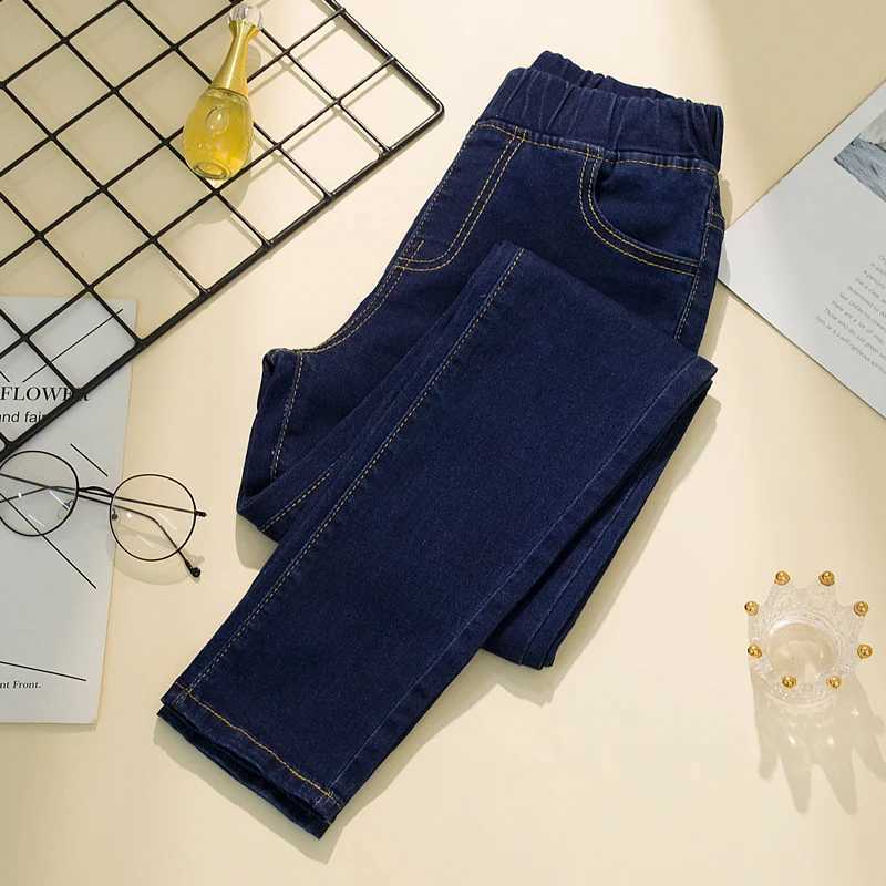 Black 6XL Womens elastic waist Jeans Spring Autumn Slim Stretch Pencil Jeans Allmatch Casual Female Boyfriend Denim Trouser Z250910