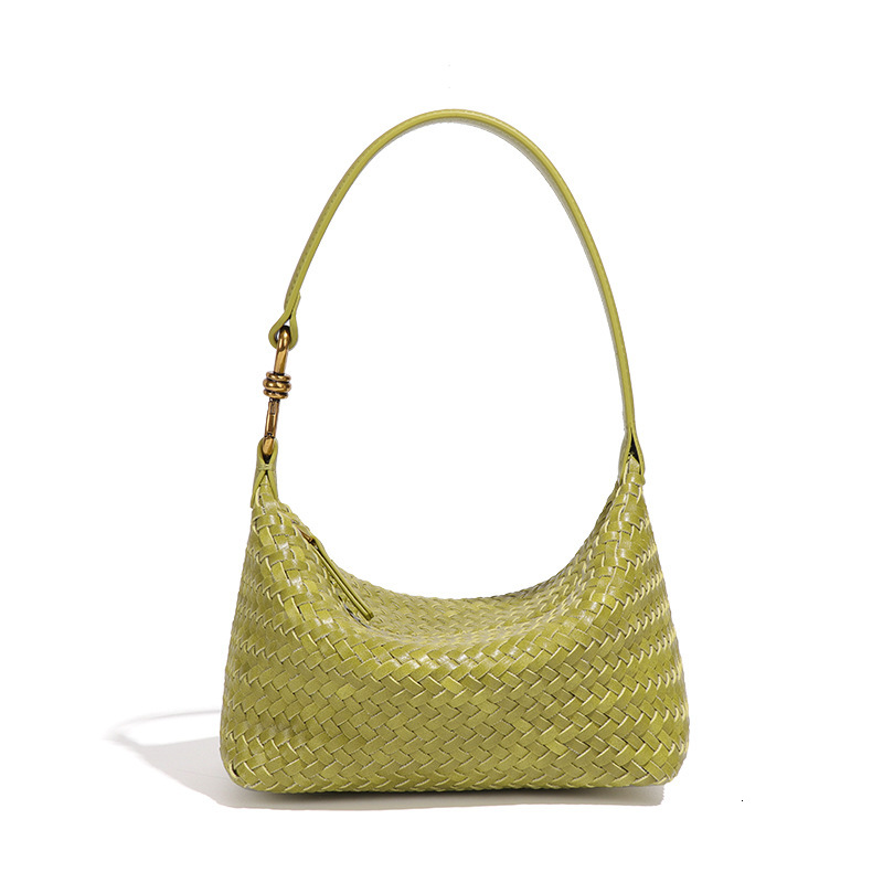 Early Autumn New Handmade Woven for Women Soft Leather Lunch Box Hobo Underarm Dumpling Versatile Light Luxury Tofu Bag