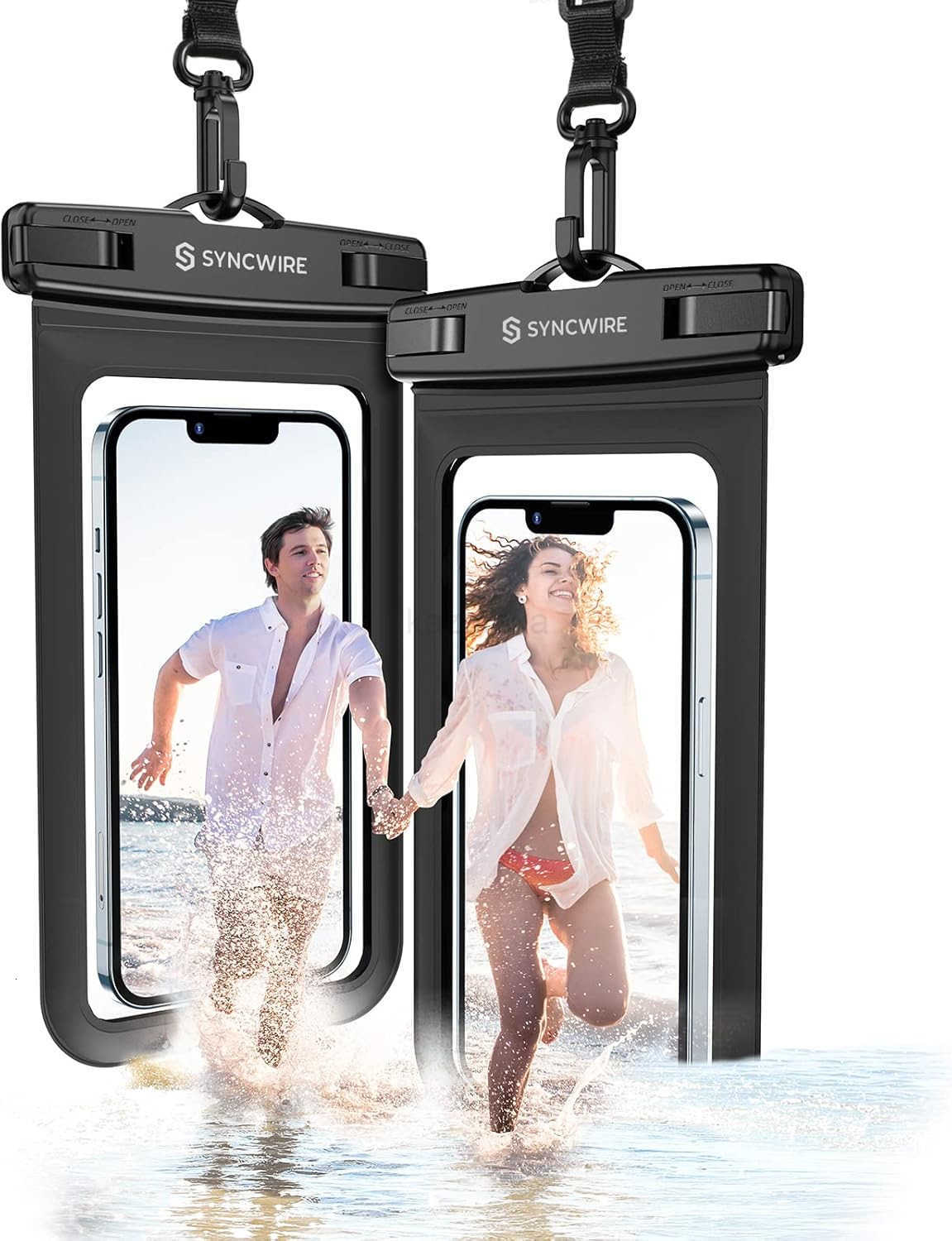 Waterproof Phone Pouch 2Pack Universal IPX8 Waterproof Phone Case Dry Bag with Lanyard Compatible with iPhone 15 14 13 12 11 Pro XS MAX XR X S23 S22 S