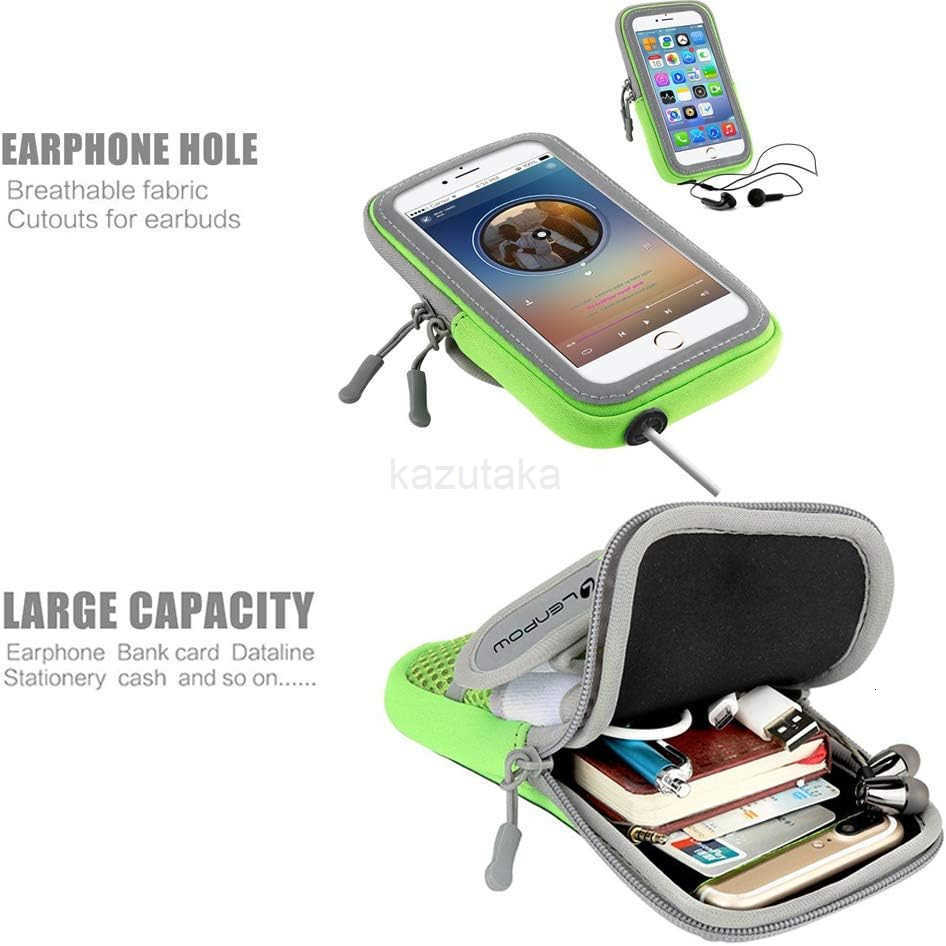2 Pack Multifunctional Outdoor Sports Armband Sweatproof Running Armbag Casual Arm Package Bag Gym Fitness Cell Phone Bag Key Holder for iPhone 14 13 