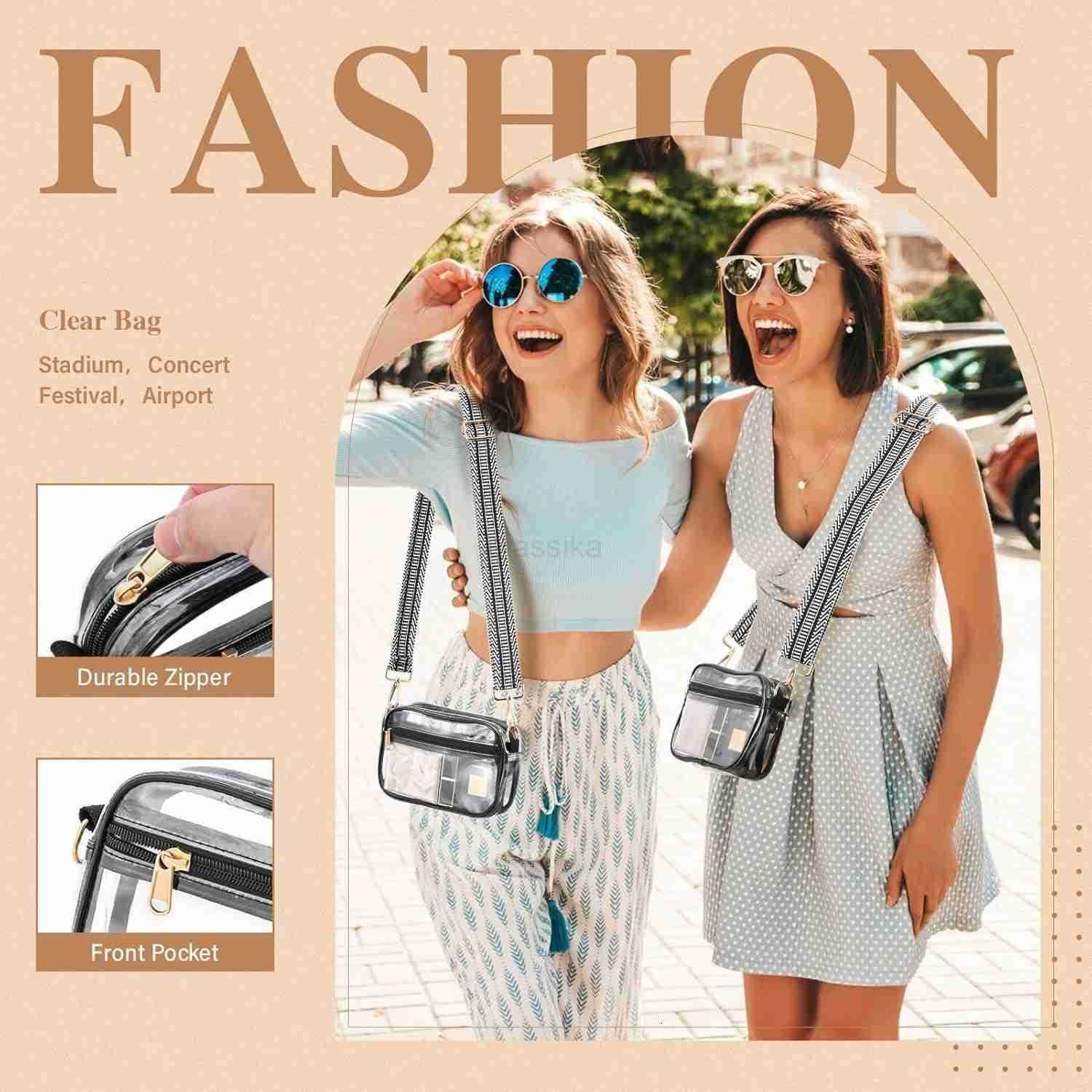 Clear Crossbody Bag Stadium Approved Clear Purses for Women Transparent Handbag for Concerts Sports Events Fans M250910