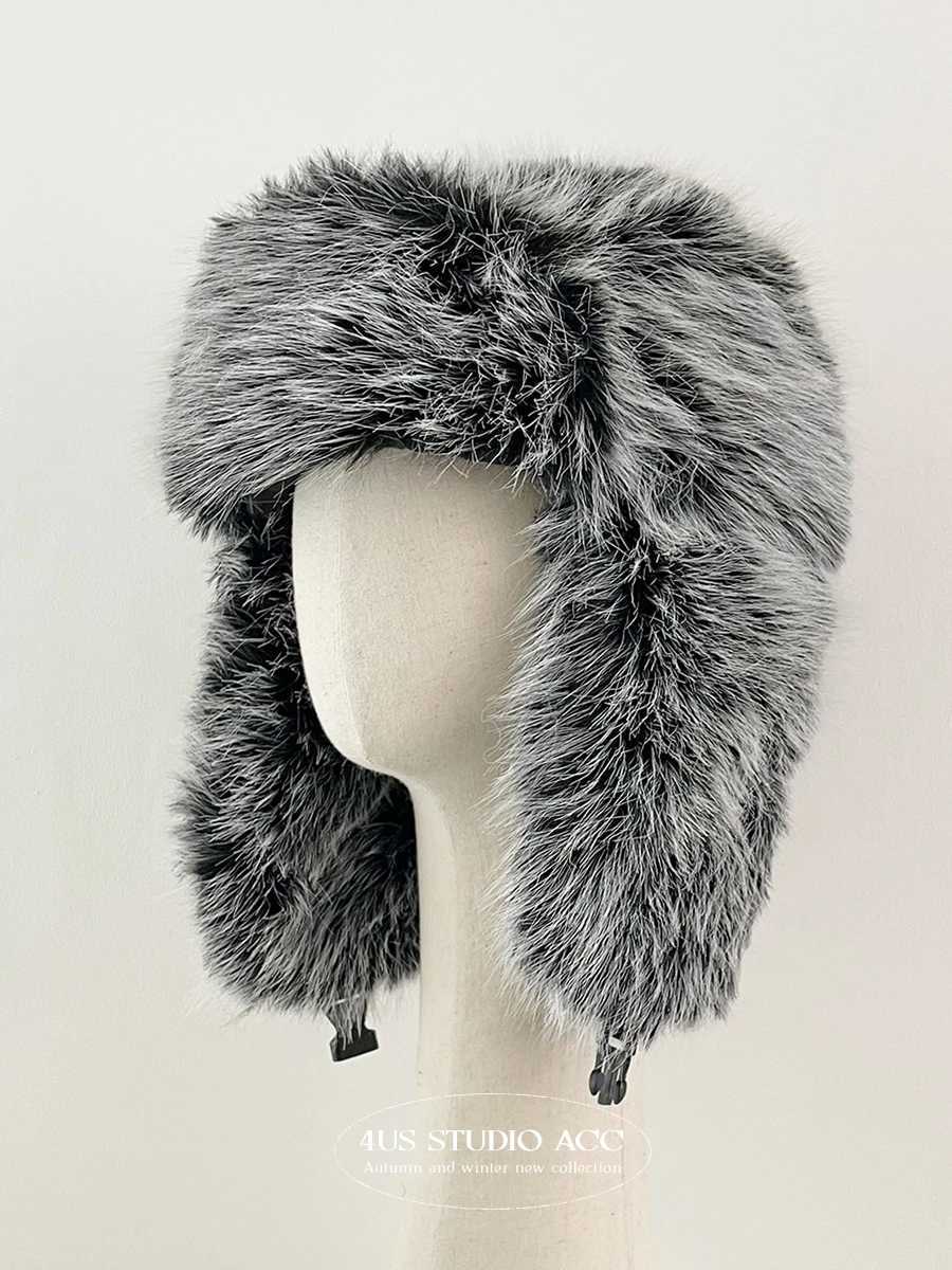 Plush Lei Feng hat womens autumn and winter thickened warm face small ear hat ski hatXJ250910