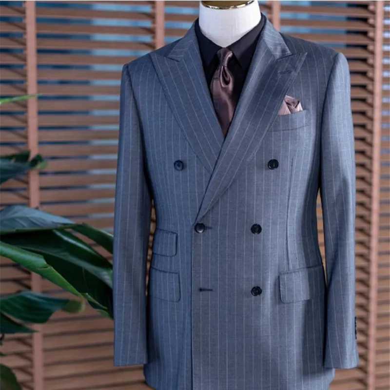2024 Boutique highend new mens English wedding suit top Fashion Business casual trend handsome W250910