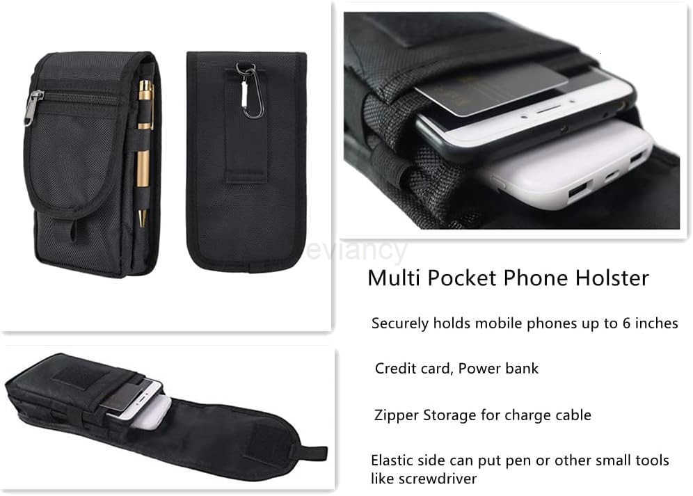 Cell Phone Belt Holster MultiPurpose Pouch Tool Holder Tactical Molle Carrying Case Waist Pocket for Hiking RescueW250910