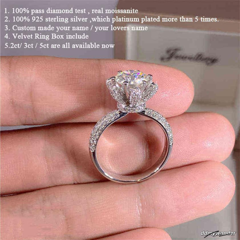 Custom Name Certified 5 Carat Dia Engagement Ring Women 14K White Gold Sterling Sier Bridal Moissanite Rings Wedding Band ddmywonder ddmywonder