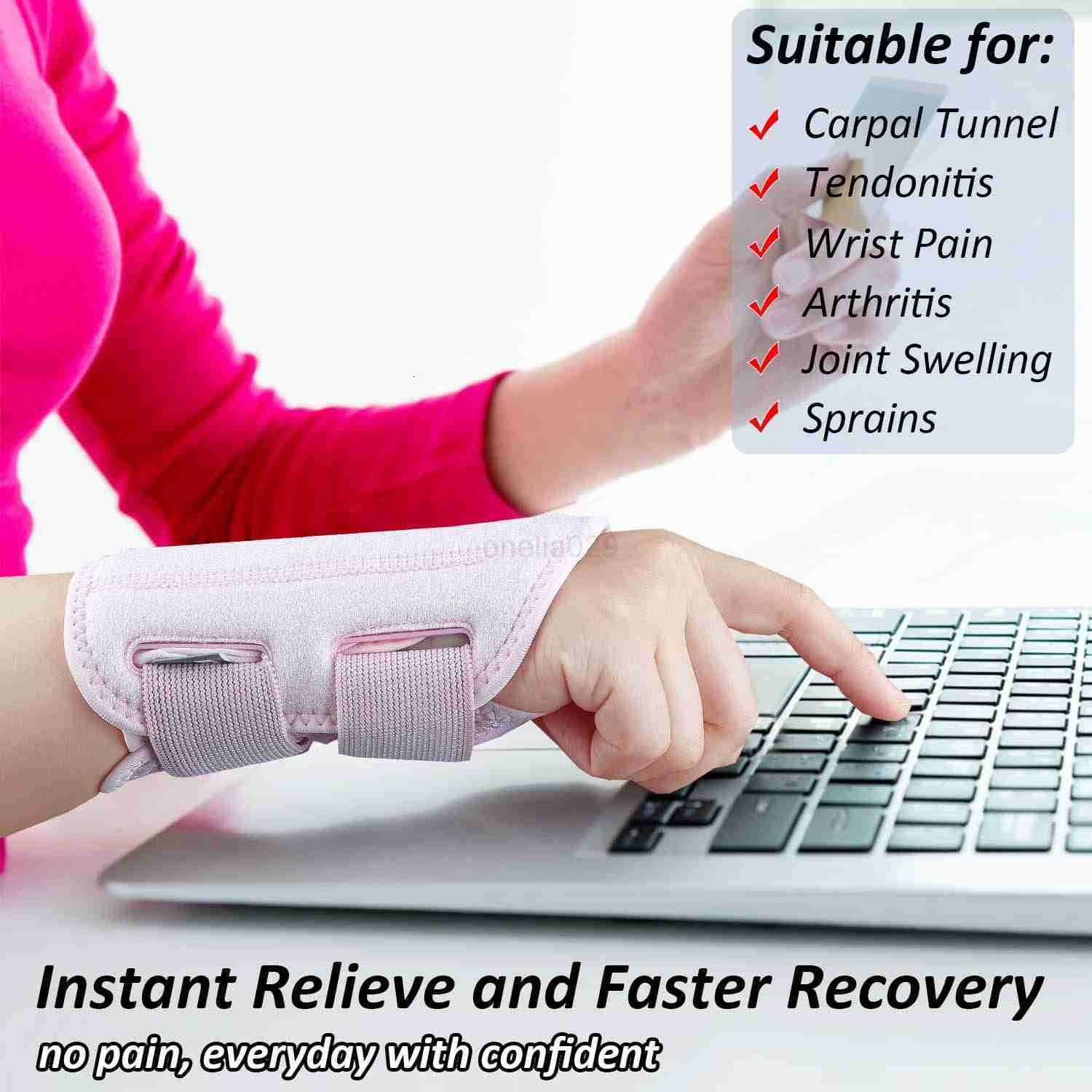 Wrist Brace for Men and Women Recovery Night Wrist Sleep Support Brace Adjustable Support Splint for Wrist Pain Carpal Tunnel Arthritis Tendonitis Pin