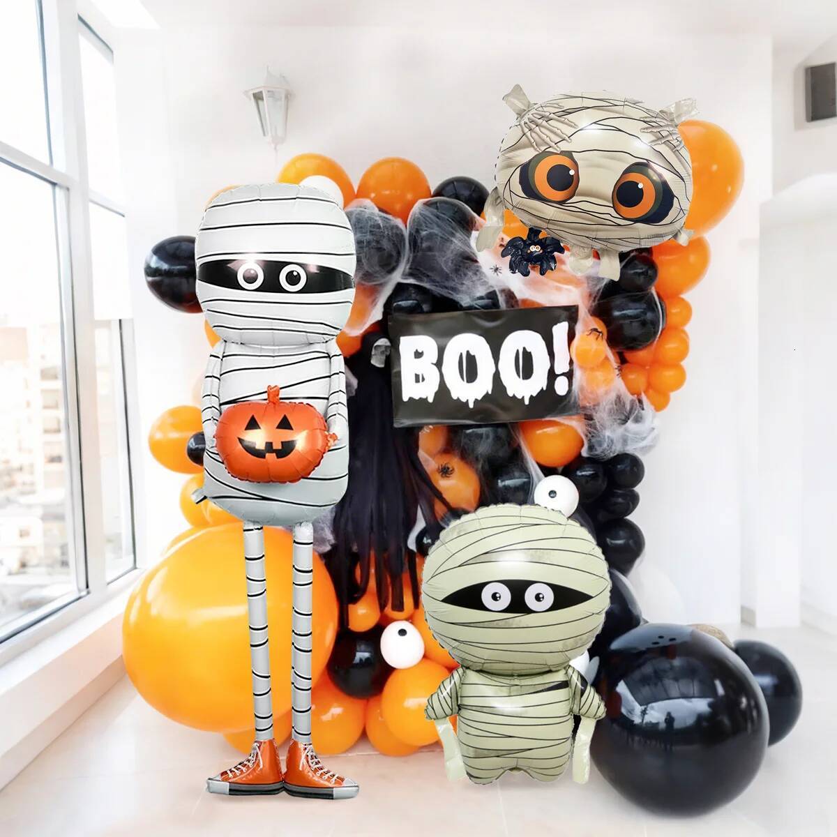 1/3 pcs mummy balloons, cute scary pumpkin, spider pattern, suitable for Halloween party, mummy, horror theme