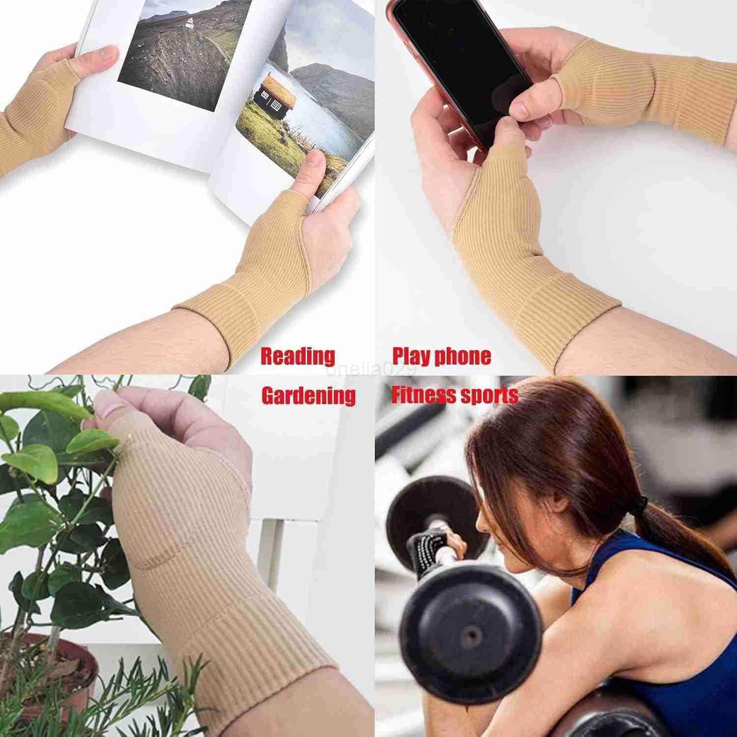 Wrist Support BracesBreathable Thumb Compression Sleeves with Soft Gel Pads for Arthritis Tendonitis Comfortable Finger Splint for Relieve Hand Thumb 