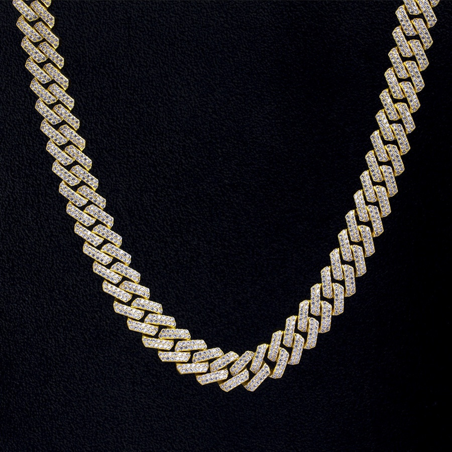 KRKC Cuban Link Chain Necklace 24inch 15mm Silver 14k Gold Plated Custom Cubana Hip Hop Jewelry Cuban Chain