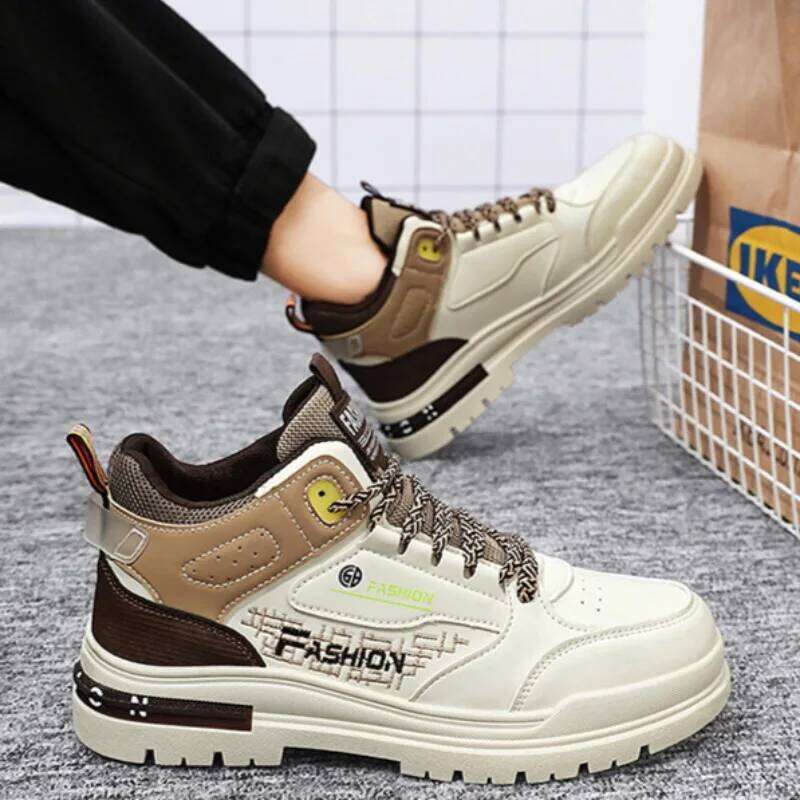 Men's Shoes Fashion High Top Sneakers High Quality Casual Shoes for Men Platform Ankle Boots Vulcanized Shoes Zapatillas Hombre