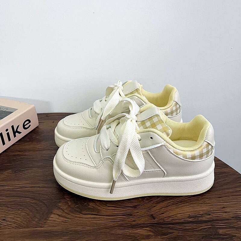 2025 Spring Summer New Women's Sneakers Ins Trend Versatile Niche Thick-Soled White Casual Sports Bread Shoes