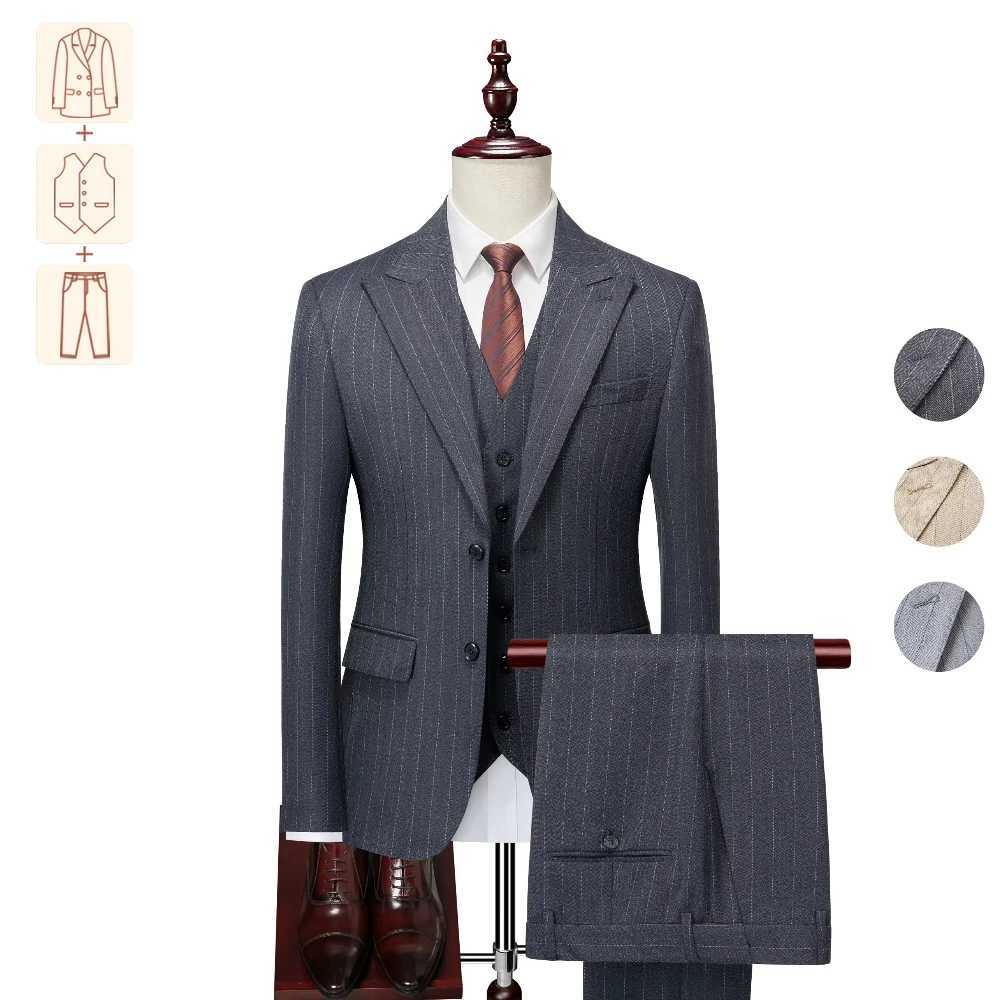 2025 Muscular Groom Suits US Sizes 3D Tailored Italian TR for Broad Shoulders Wedding Business Set with Adjustable Trousers W250910