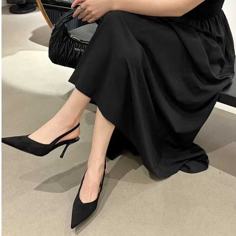 2025 Summer Ladies Shoes Slipon Womens High Heels Sexy Leopard Print Office Career New Dress Party Pumps Pointed Toe Sandals W250910