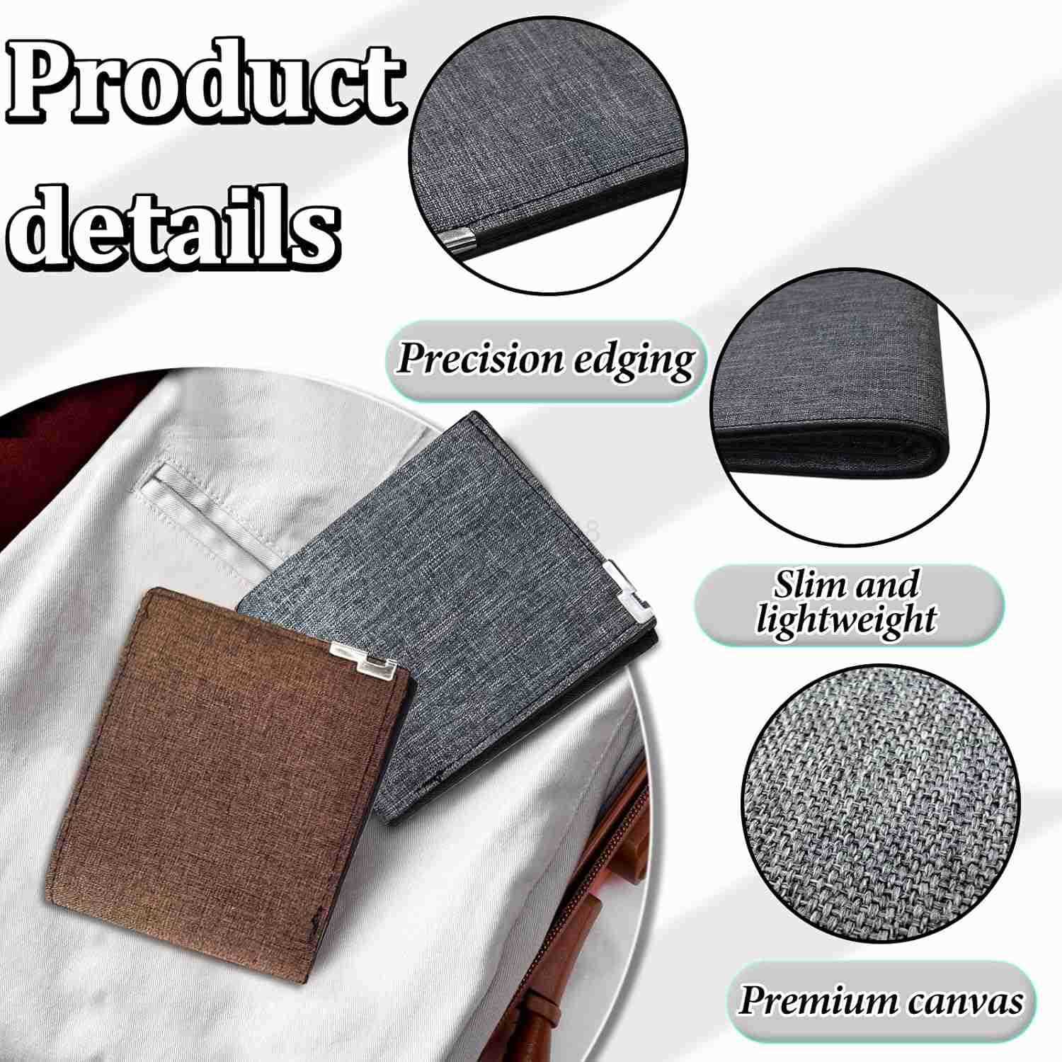 Mens Slim Wallet Denim Fabric Mens Wallet Minimalist Wallet for Men Mens Bifold Wallet Small Wallet for Teen Boys Portable CARD Wallet for Work Shoppi