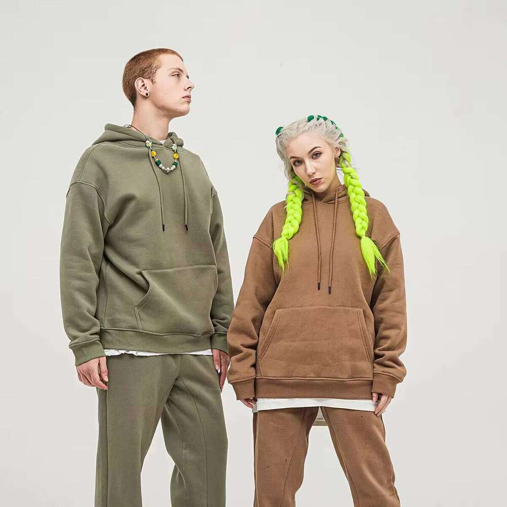 High-Quality Men's Oversized 100% Cotton Drop Shoulder Hoodie Embroidery