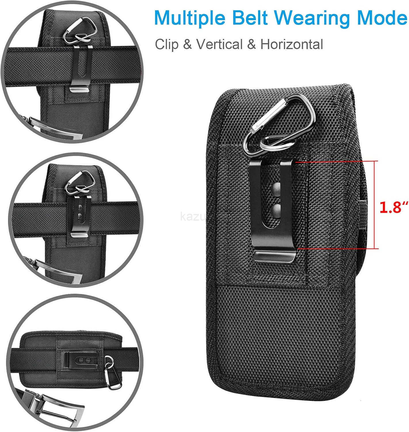 Holster Nylon Cell Phone Pouch Belt Holder Carrying Case with ClipBlack Z250910