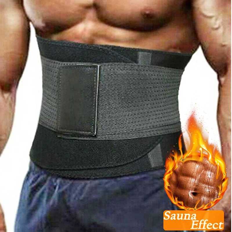 Mens Waist Neoprene Tummy Control Compression Slimming Workout Sweat Belt and Lumbar Support Body Shaper W250910