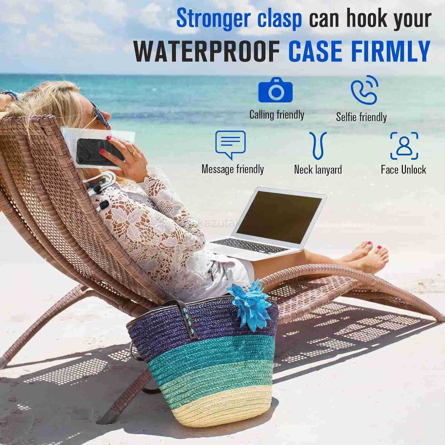 50 Pack Clear Waterproof Phone Pouch Universal Waterproof Phone Case Waterproof Pouch Dry Bag with Lanyard for Water Games ProtectWhite Z250910