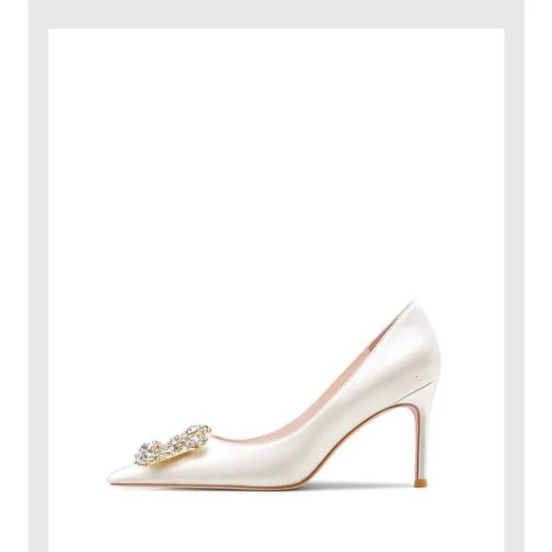 New Style Woman Shoes Luxury Pumps Pointed Toe Party High Heels White Wedding Shoes Rhinestone Womens Bridal Shoes Women W250910