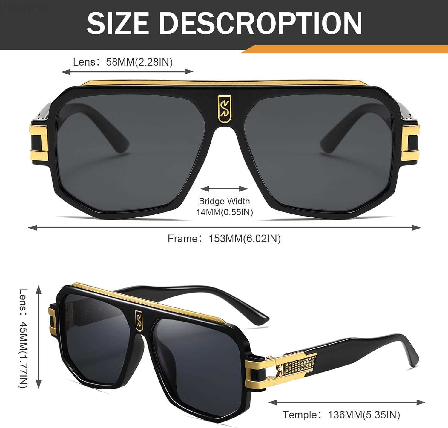 Retro Polarized Pilot Sunglasses Men Women Vintage Square Metal Designer Style 80s Shades EyewearW250910