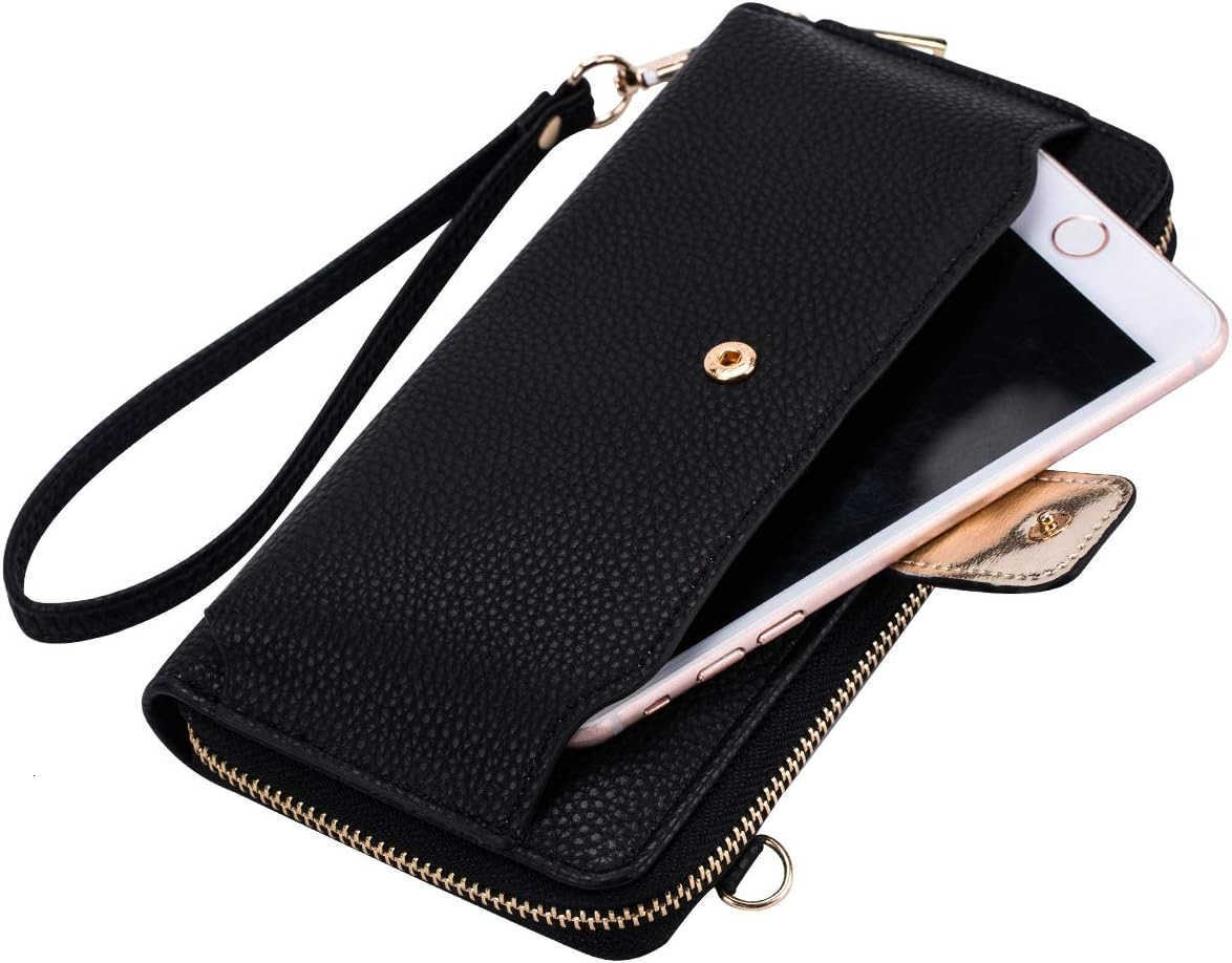 Womens Wristlet Wallet Crossbody Bag Cellphone Purse Handbag RFID Card Slots 2 Strap WristW250910