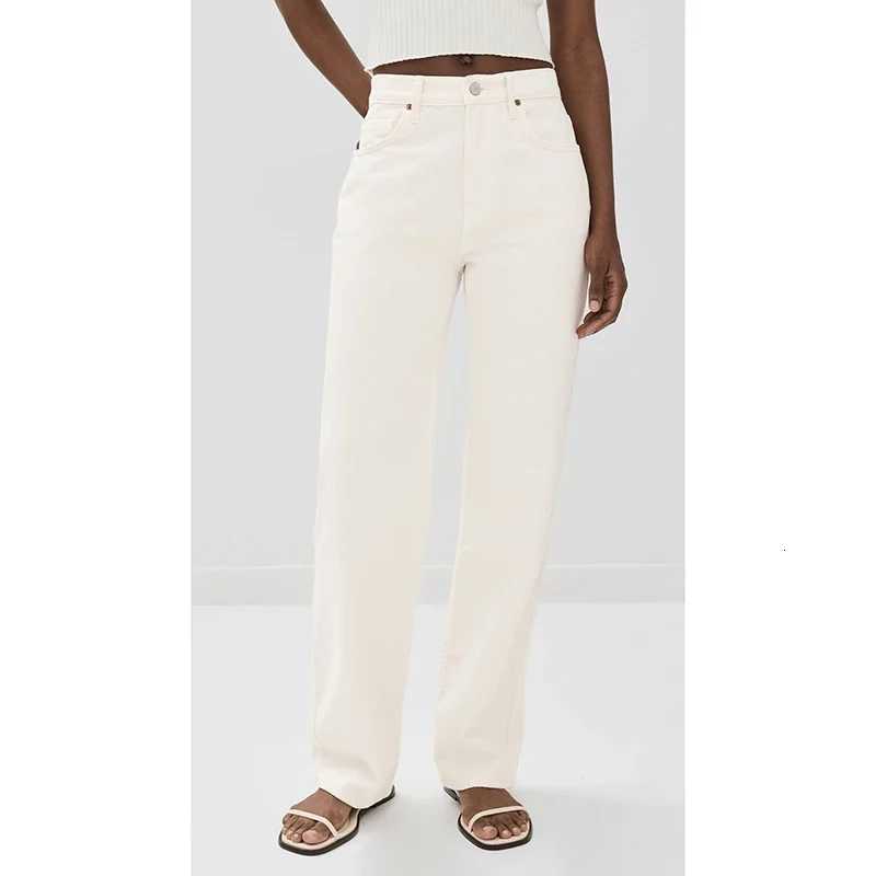 Trendy Fashion Lady Comfortable High Waisted Jeans s Thin Stretch Denim Pants Female Solid Color Straight Leg Cheap Trousers Z250910