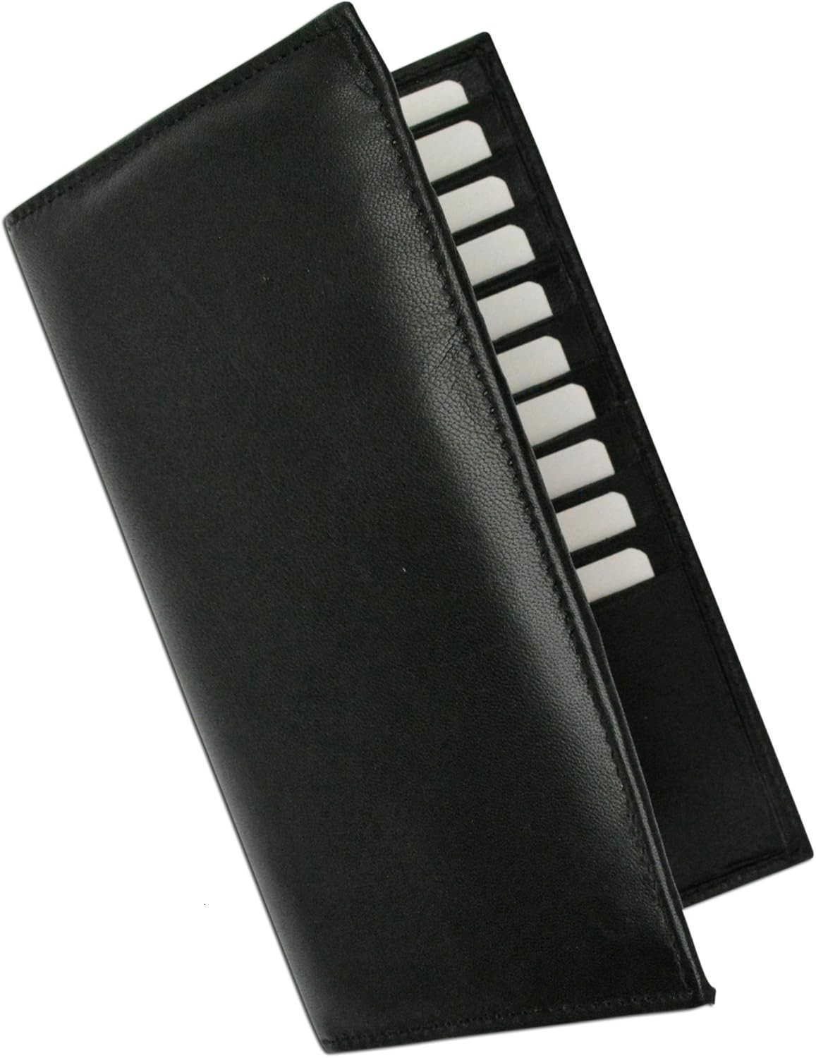 Bifold Leather RFID Blocking Wallet For Men Women Genuine Leather Holder With 19 Slots 2 Bill Compartments ID Window For CreditDebit Cards Money More 